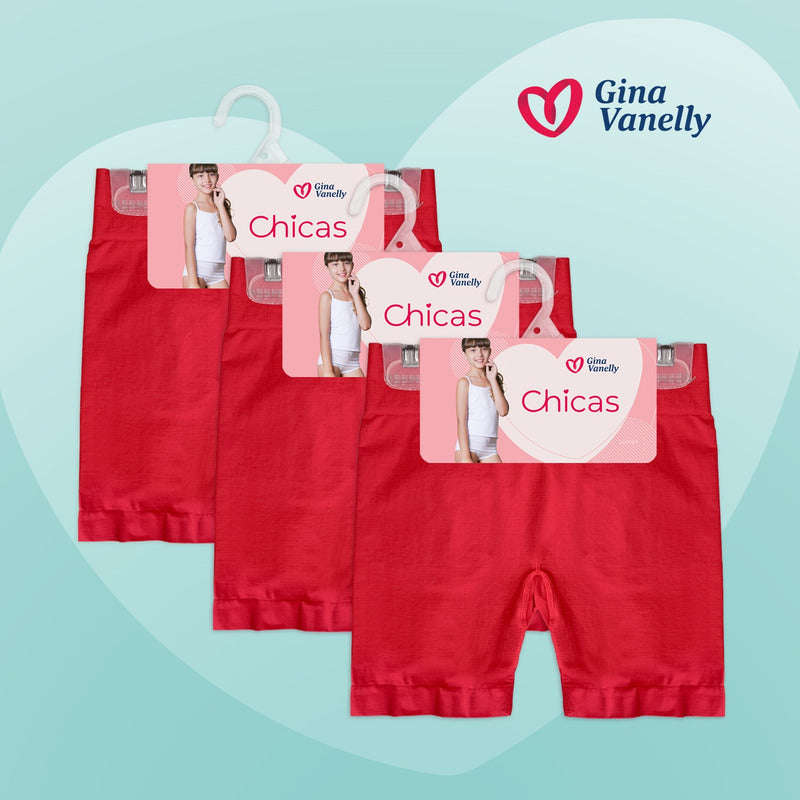 3 Pack Short Licra Niña Gina Vanelly Microfibra Premium