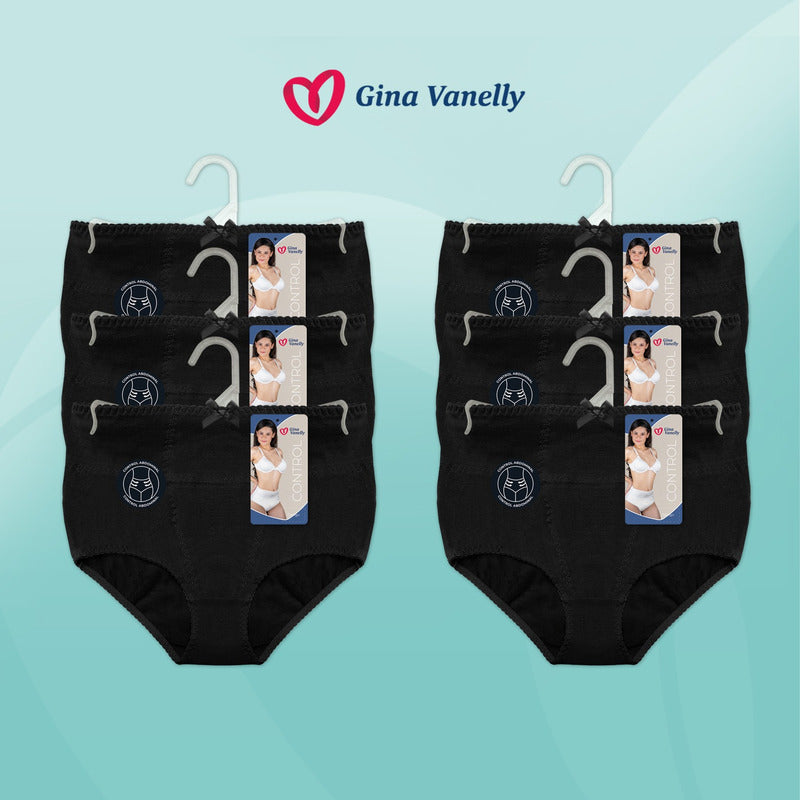6 Pack Pantaleta Gina Vanelly Control Abdomen Algodón-licra