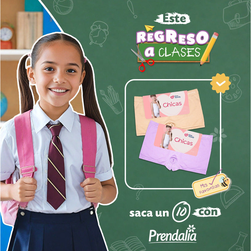 12 Pack Bóxer Niña Microfibra Premium Comodidad Sin Costuras