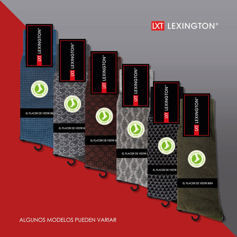 6 Pares Calcetín Hombre Vestir Diseño Algodón Licra Premium