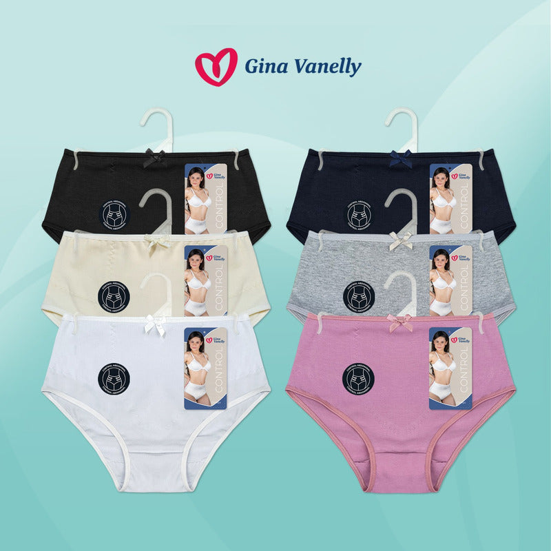 6 Pack Pantaleta Gina Vanelly Corte Fracés Control Abdomen