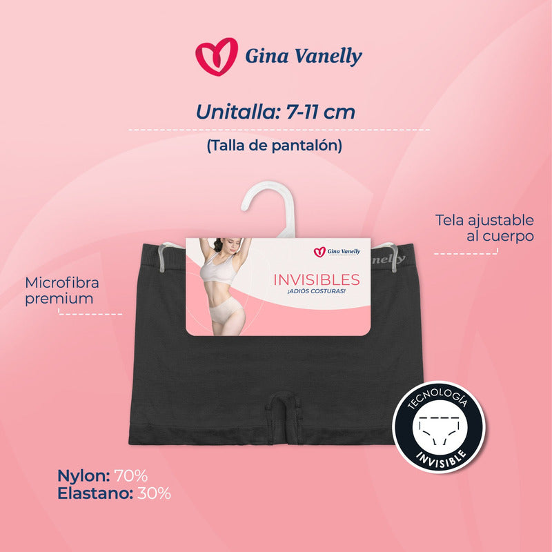 6 Pack Bóxer Mujer Gina Vanelly Microfibra Premium Seamless