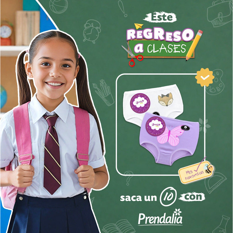 12 Pack Pantaleta Niña Donella Algodón Coquetas Durables