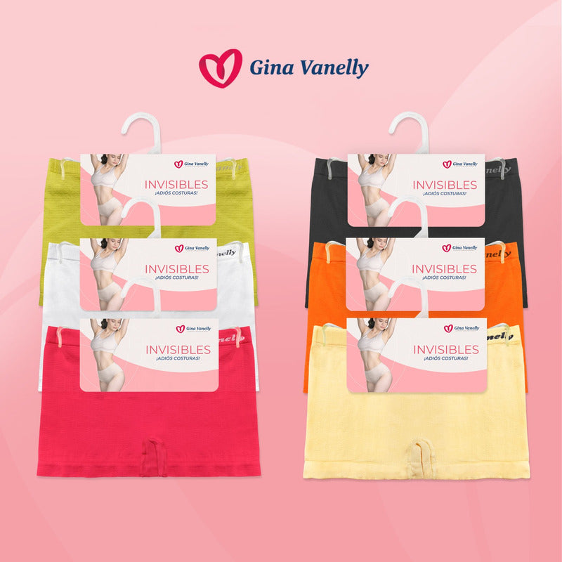 6 Pack Bóxer Mujer Gina Vanelly Microfibra Premium Seamless
