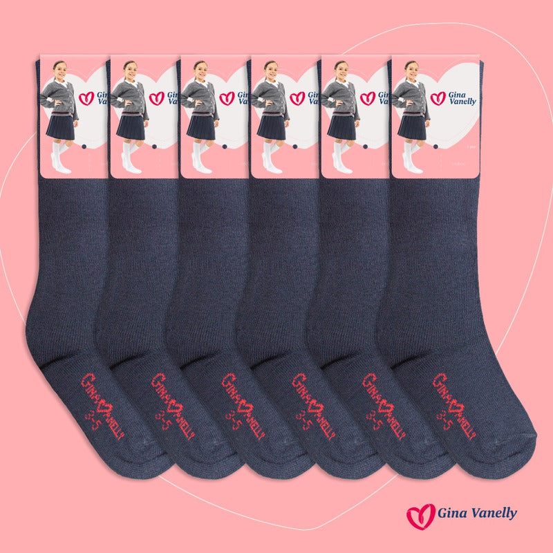 6 Pack Calceta Escolar Premium Máxima Duración