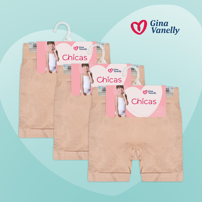 3 Pack Short Licra Niña Gina Vanelly Microfibra Premium