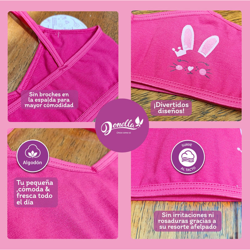 6 Pack Top Niña Donella Algodón Coquetos Comodos Durables