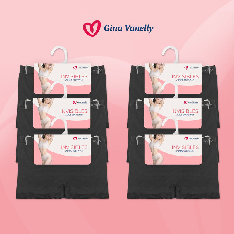 6 Pack Bóxer Mujer Gina Vanelly Microfibra Premium Seamless