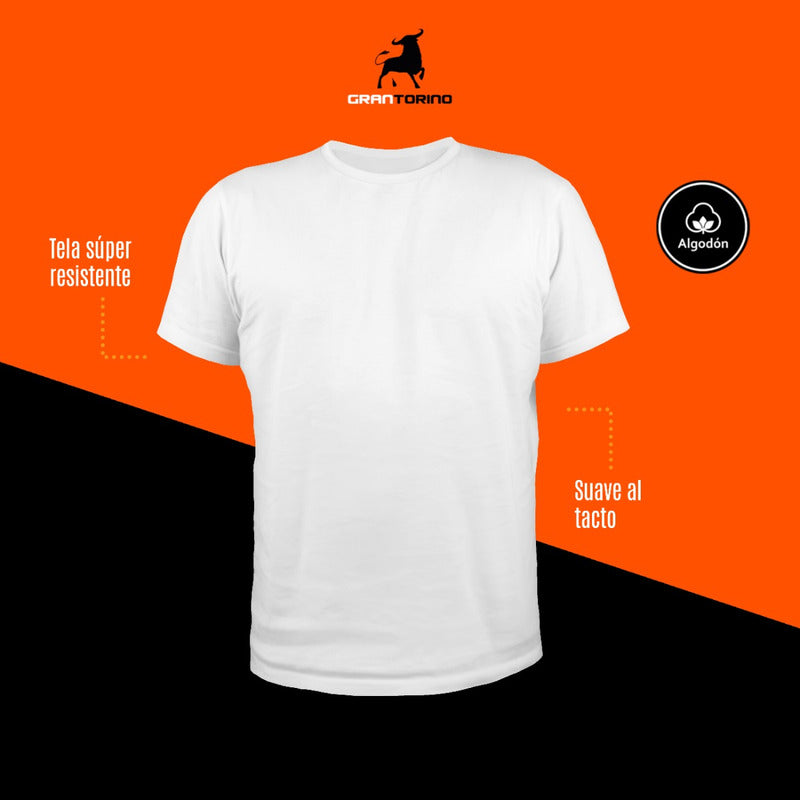 6 Pack Playera Hombre Cuello Redondo Algodón Afelpada