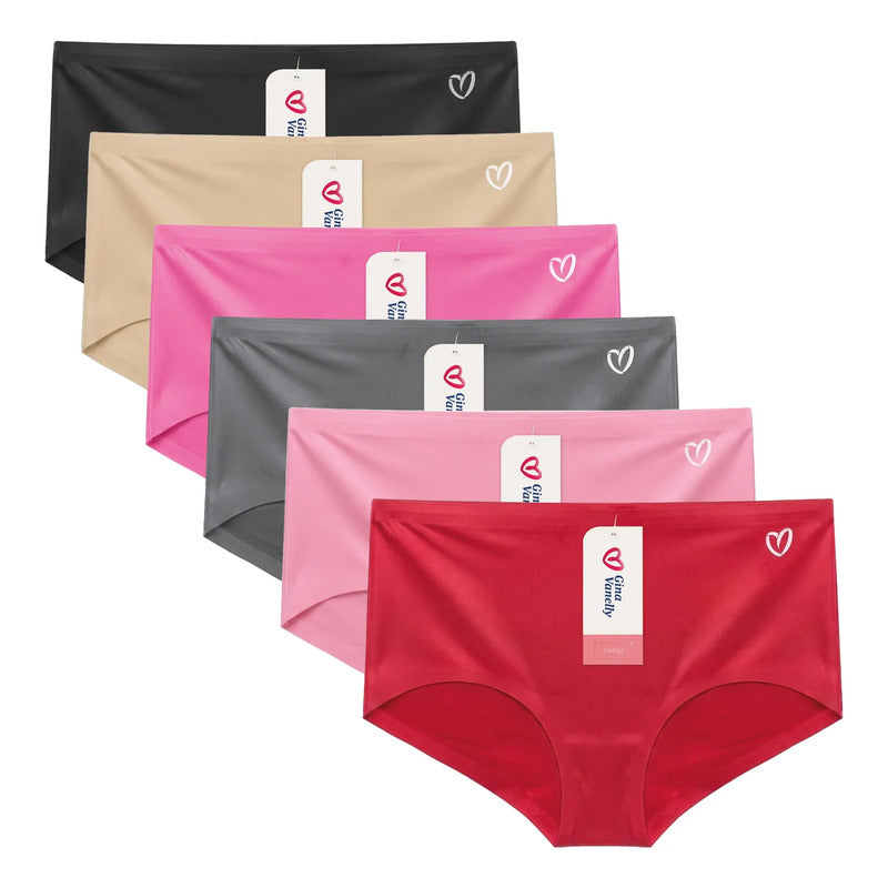 6 Pack Pantaleta Sin Costuras Gina Vanelly Licra Premium