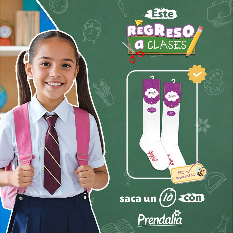 12 Pack Calceta Escolar Microfibra Super Resistente