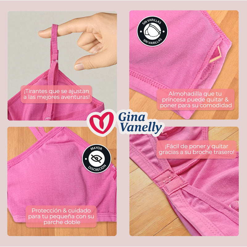 Bra Entrenador Gina Vanelly Juvenil Algodón Premium 6 Pack
