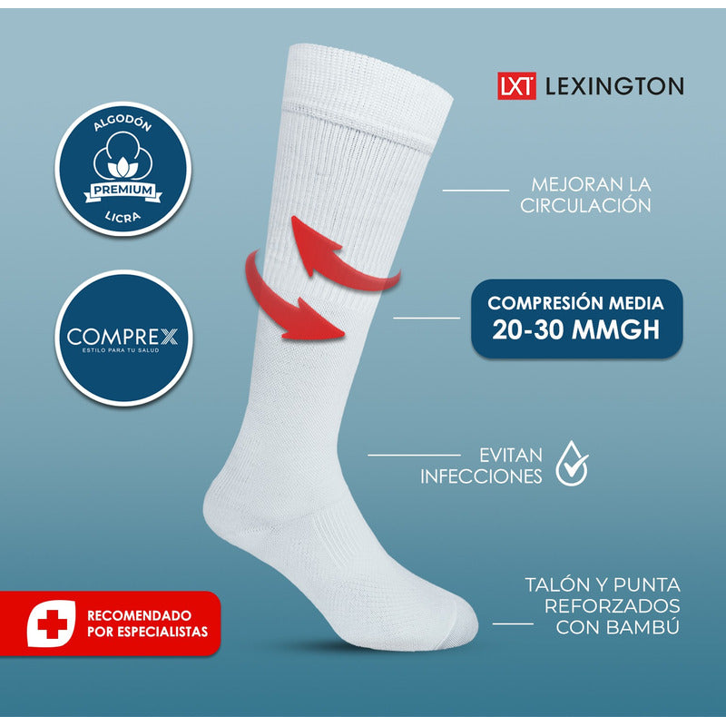 6 Pack Calcetín Compresión Lexington Varices Circulación