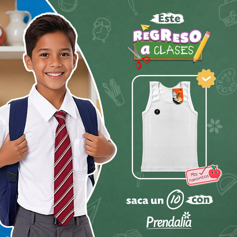 6 Pack Camiseta Niño Gran Torino Algodón Afelpada Sin Mangas