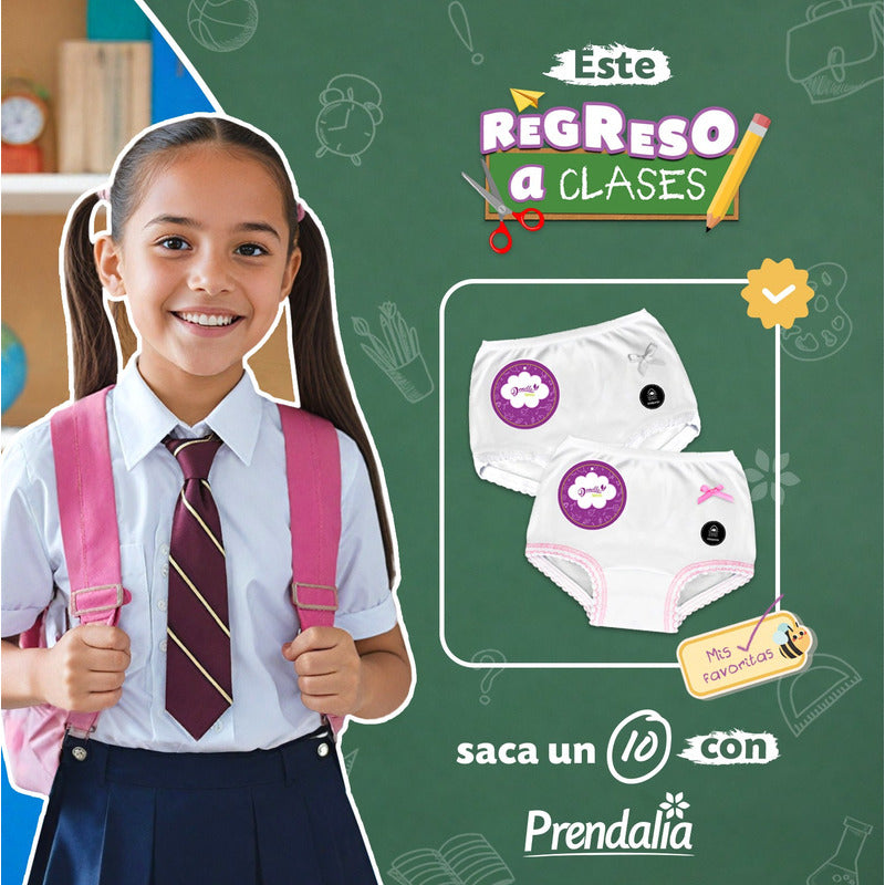 12 Pack Pantaleta Donella Niña Algodón Afelpado Durables