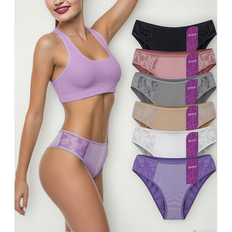 6 Pack Pantaleta Bikini Mujer Algodón - Licra Super Comodos