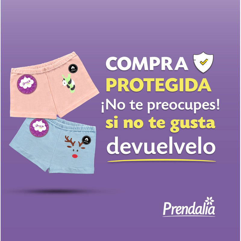 6 Pack Bóxer Niña Donella Algodón Coquetos Cómodos Durables