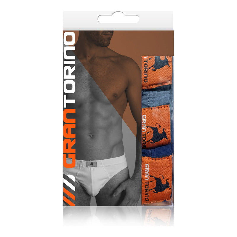 3 Pack Trusa Bikini Hombre Gran Torino Algodón - Licra