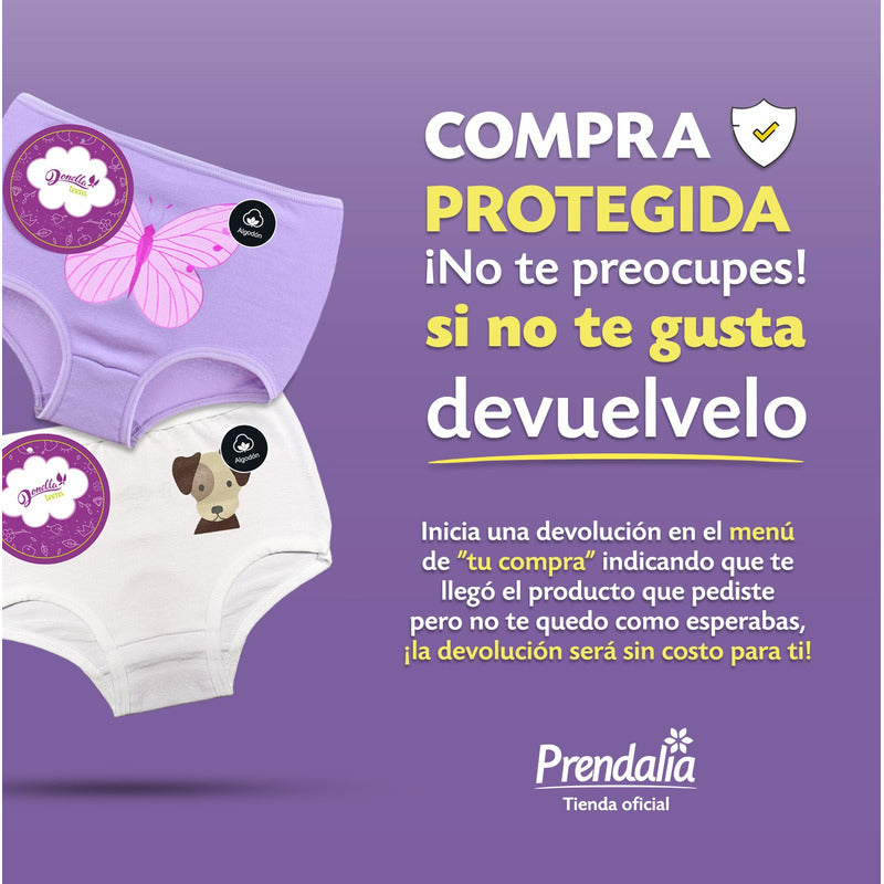 12 Pack Pantaleta Niña Donella Algodón Coquetas Durables