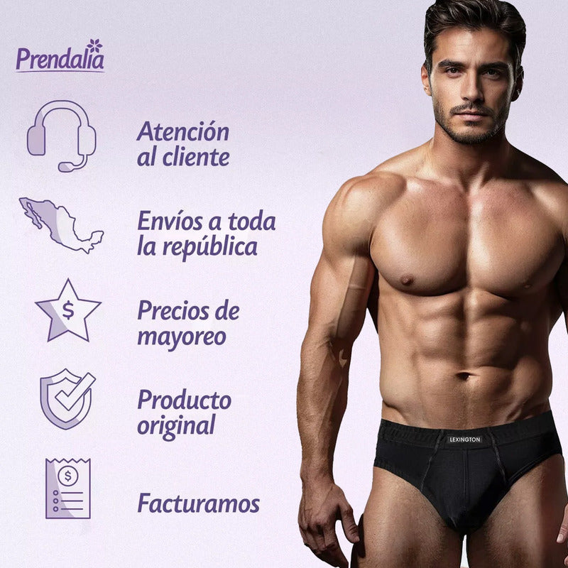 12 Pack Trusa Bikini Hombre Algodón Premium Ajuste Perfecto