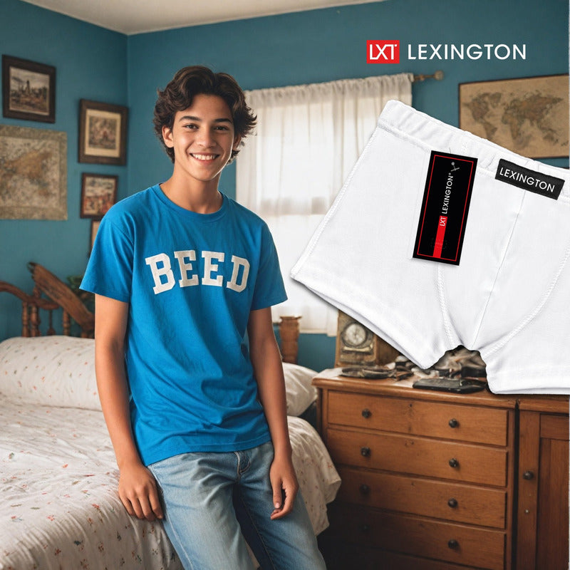 12 Pack Bóxer Niño Lexington Juvenil Algodón Premium