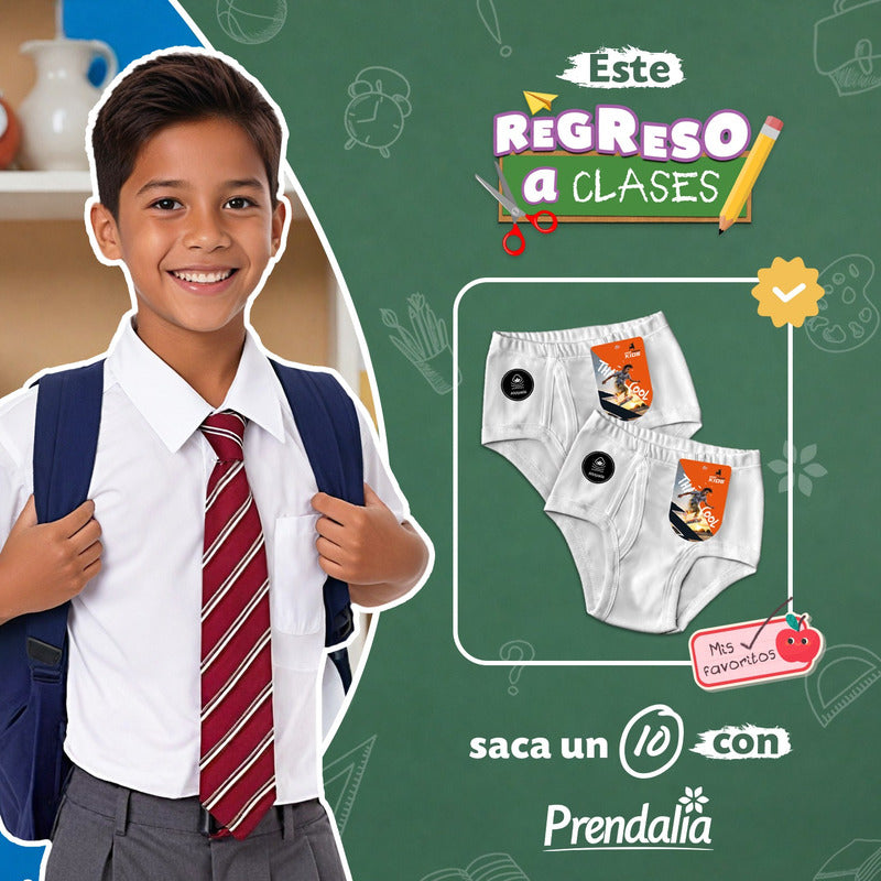 6 Pack Trusa Calzón Niño Algodón Suavecitos Super Durables