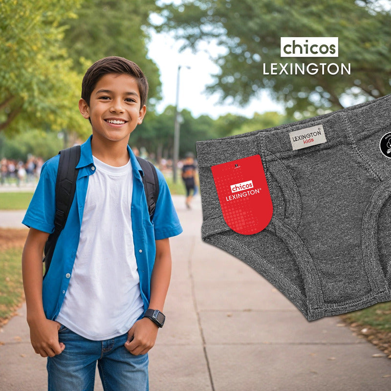 6 Pack Trusa Calzón Lexington Niño Algodón Premium