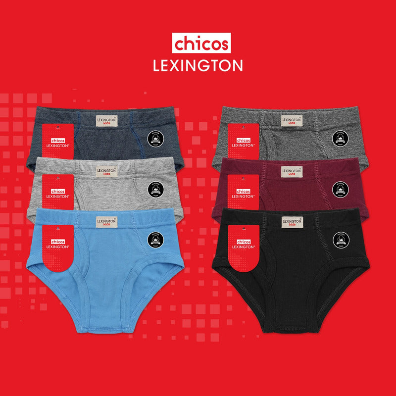 6 Pack Trusa Calzón Lexington Niño Algodón Premium