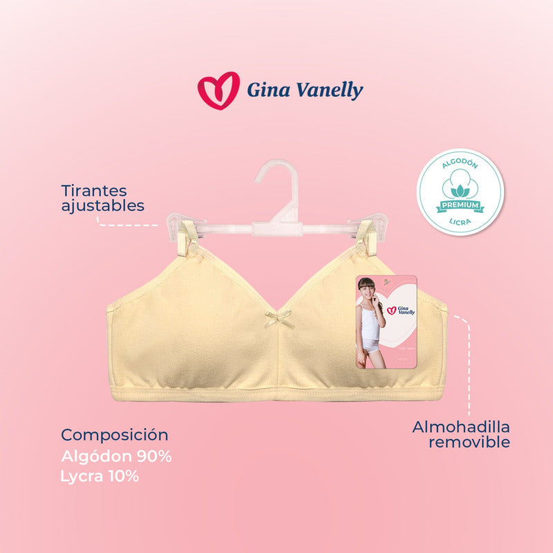 Bra Entrenador Gina Vanelly Juvenil Algodón Premium 6 Pack