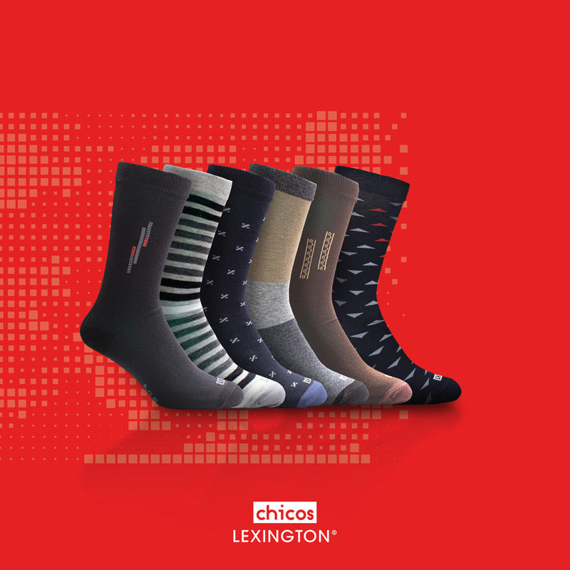 6 Pack Calcetín Lexington Niño Vestir Algodón Licra Premium