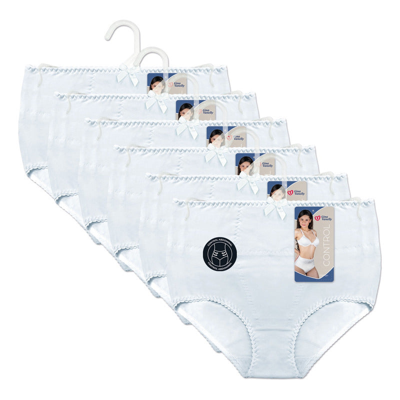6 Pack Pantaleta Gina Vanelly Control Abdomen Algodón-licra