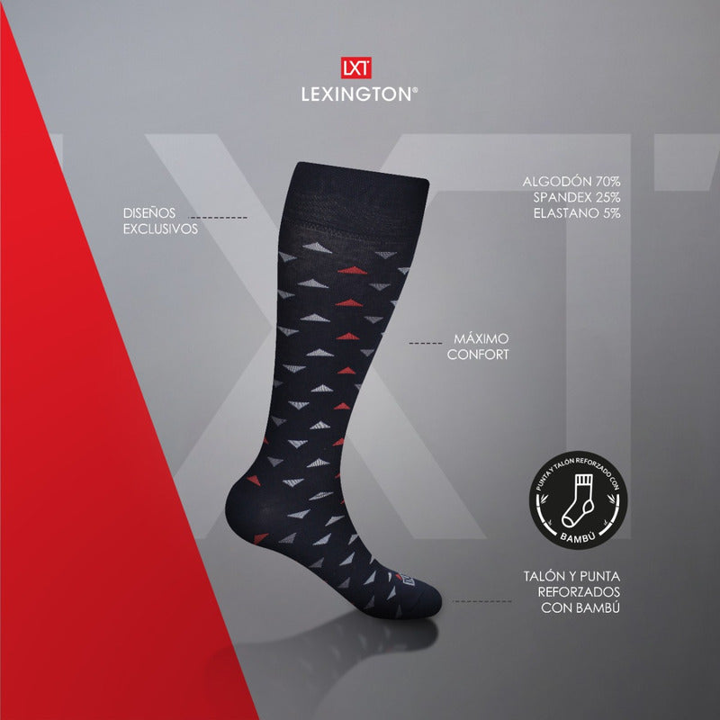 6 Pares Calcetín Hombre Vestir Diseño Algodón Licra Premium