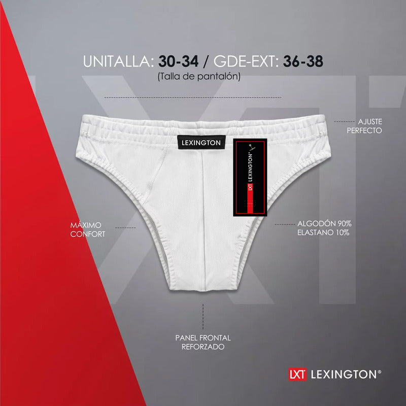 12 Pack Trusa Bikini Hombre Algodón Premium Ajuste Perfecto
