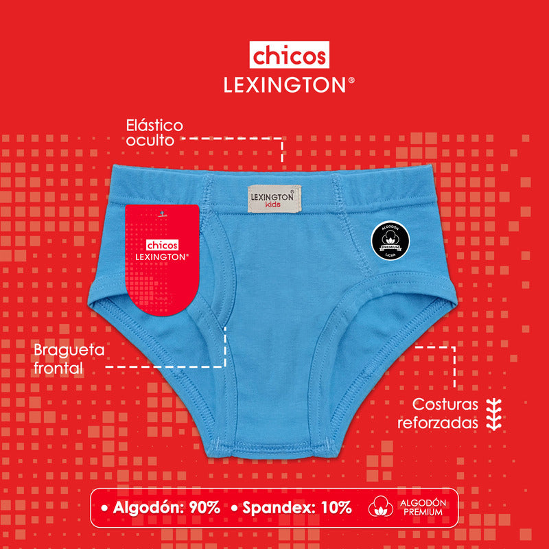 6 Pack Trusa Calzón Lexington Niño Algodón Premium