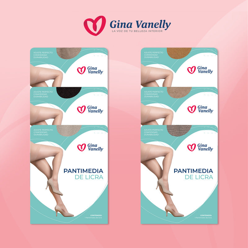6 Pack Pantimedia Gina Vanelly Licra Ajuste Perfecto