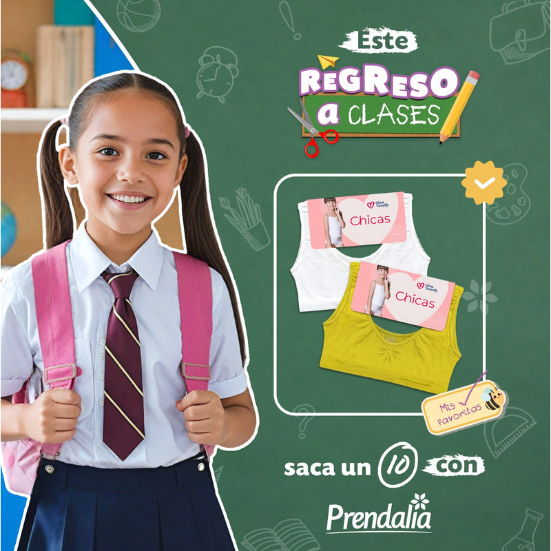 6 Pack Top Corpiño Gina Vanelly Niña Microfibra Premium