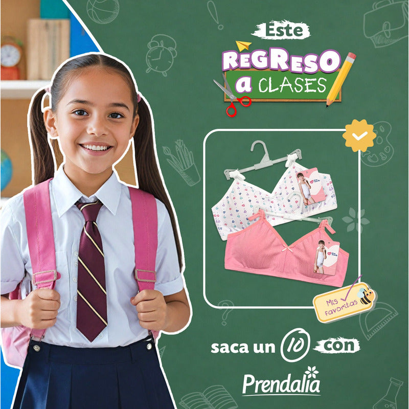 Bra Entrenador Gina Vanelly Juvenil Algodón Premium 6 Pack