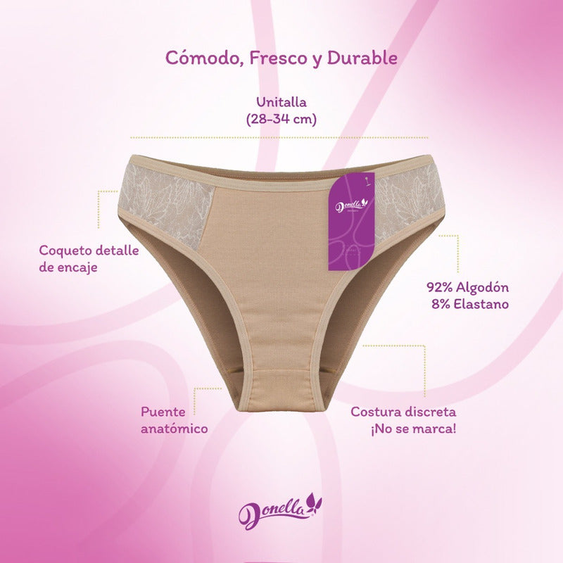 6 Pack Pantaleta Bikini Mujer Algodón - Licra Super Comodos