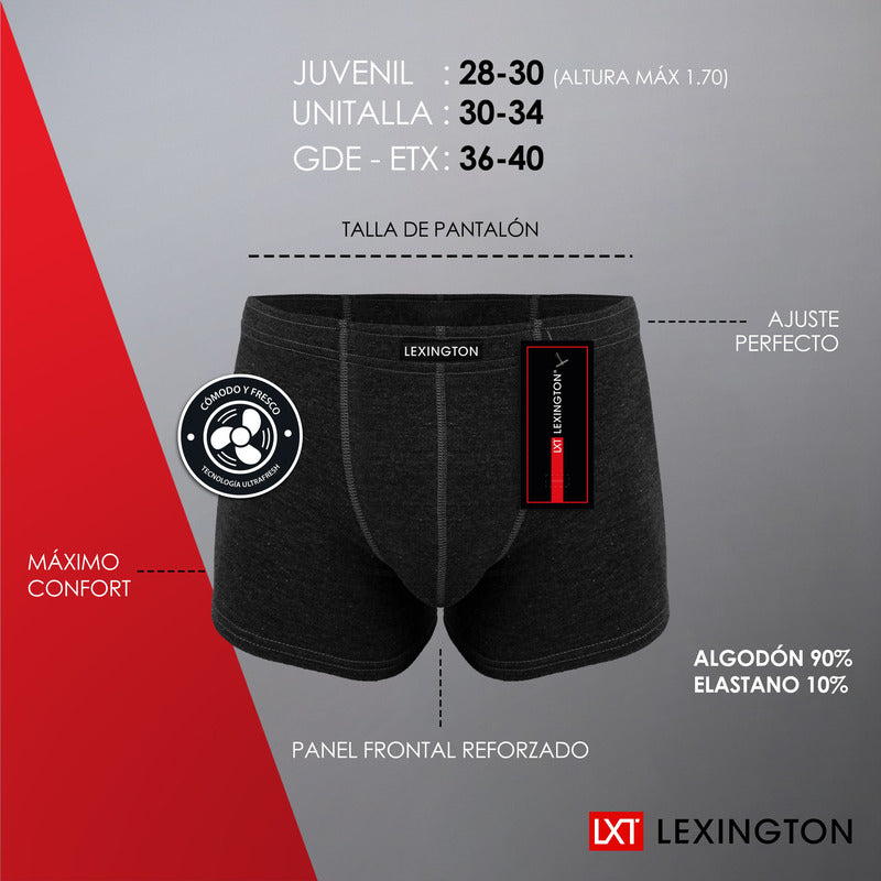 12 Pack Bóxer Hombre Algodón Premium Ajuste Perfecto