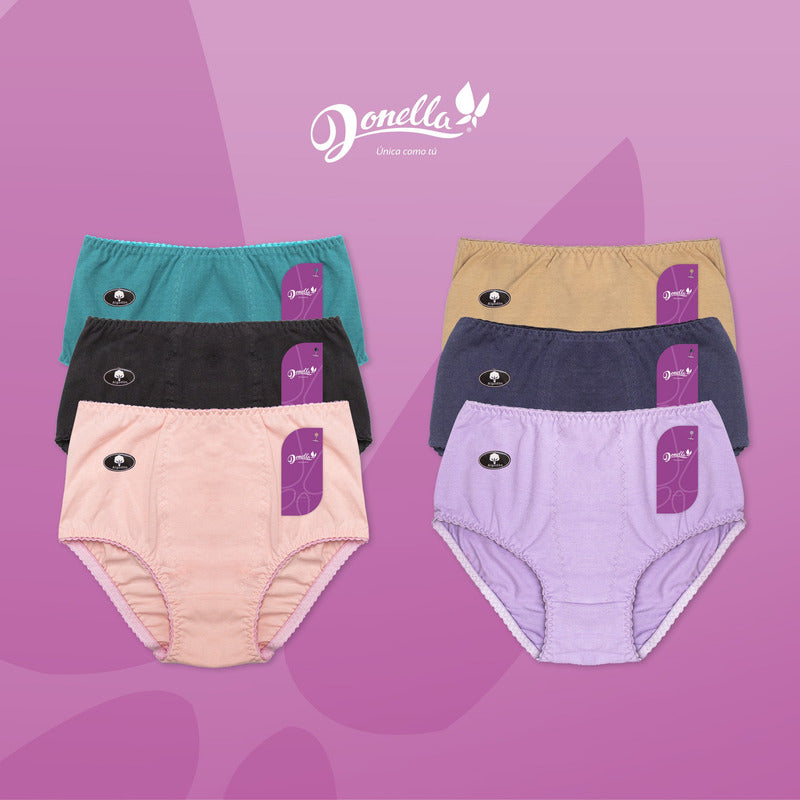 6 Pack Pantaleta Completa Algodón - Licra Con Refuerzo