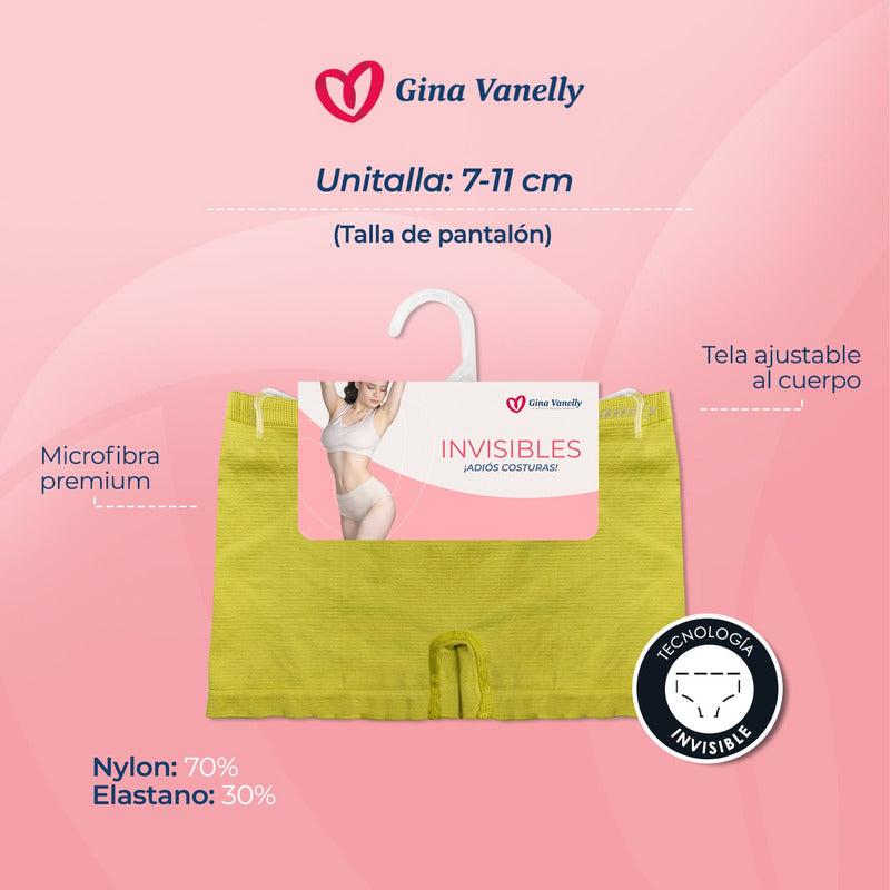 6 Pack Bóxer Mujer Gina Vanelly Microfibra Premium Seamless
