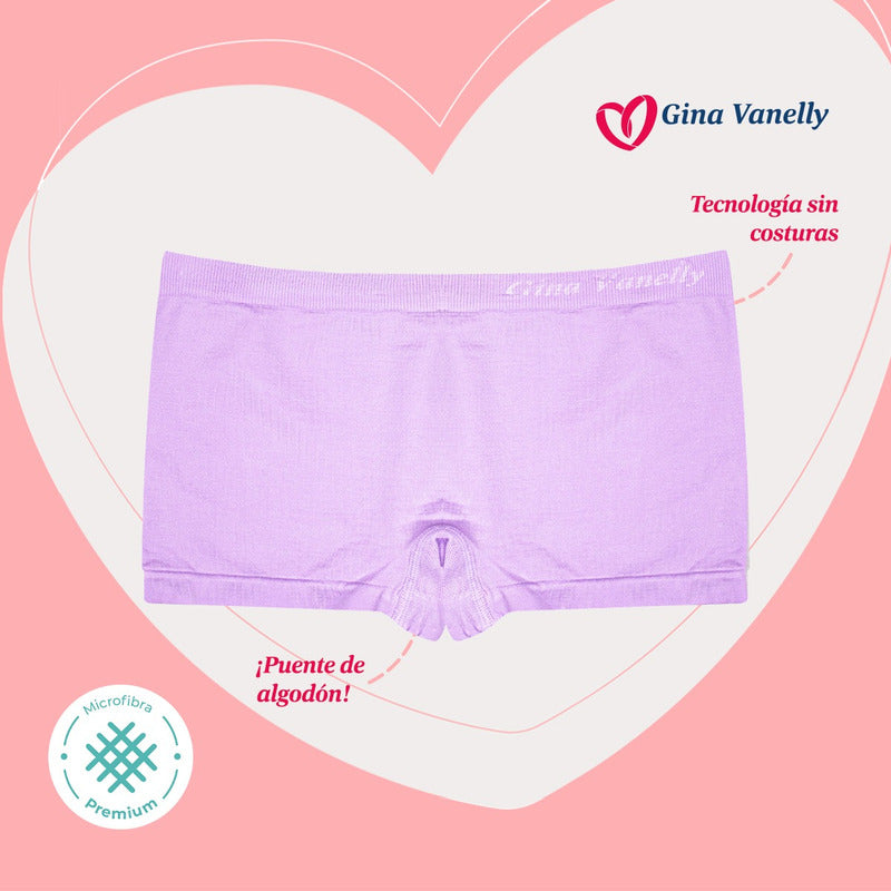 6 Pack Bóxer Niña Gina Vanelly Microfibra Premium Seamless