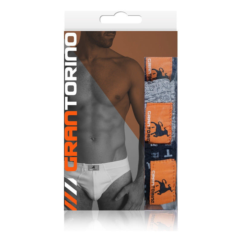 3 Pack Trusa Bikini Hombre Gran Torino Algodón - Licra