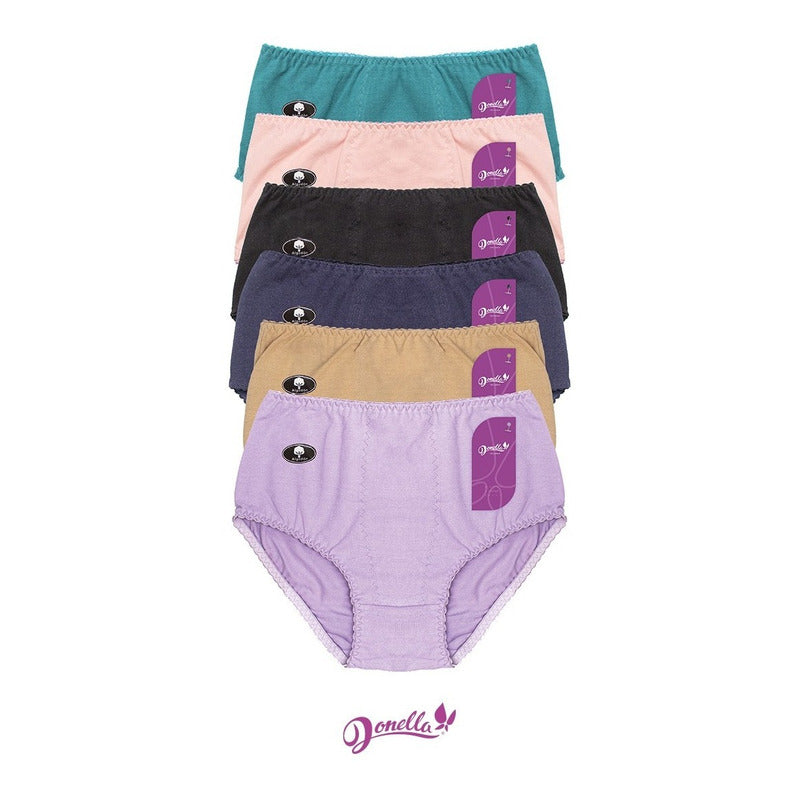 6 Pack Pantaleta Completa Algodón - Licra Con Refuerzo