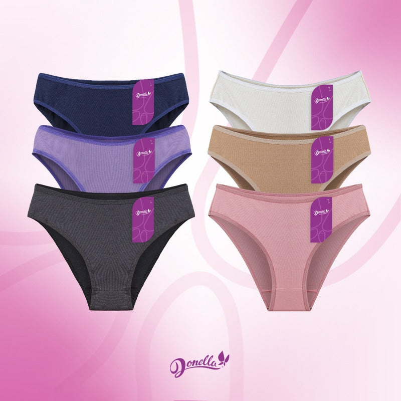 6 Pack Pantaleta Bikini Mujer Algodón - Licra Super Comodos