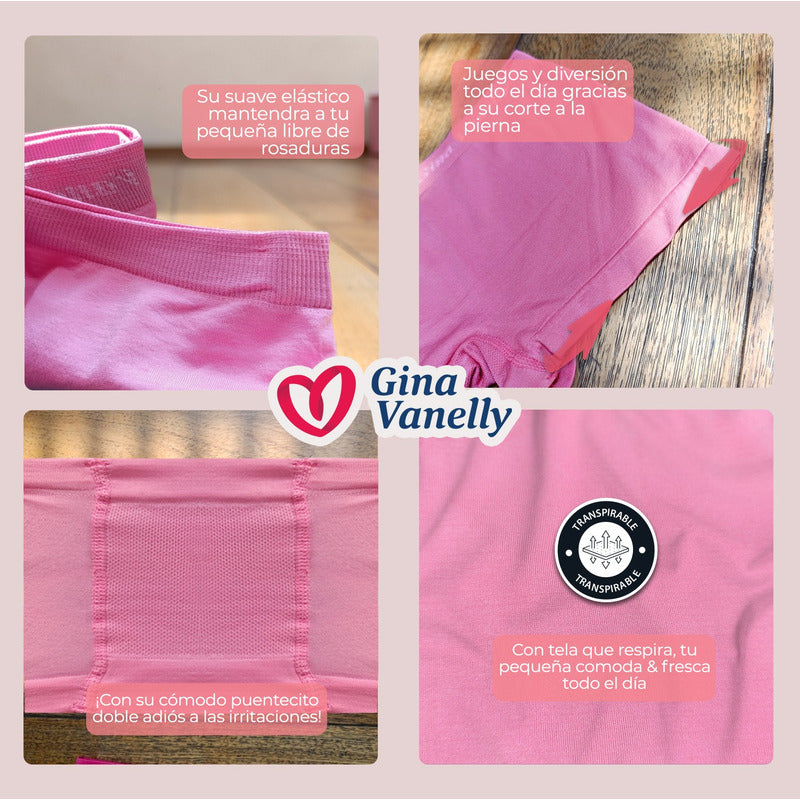 6 Pack Bóxer Niña Gina Vanelly Microfibra Premium Seamless
