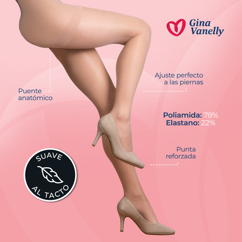 6 Pack Pantimedia Gina Vanelly Licra Ajuste Perfecto