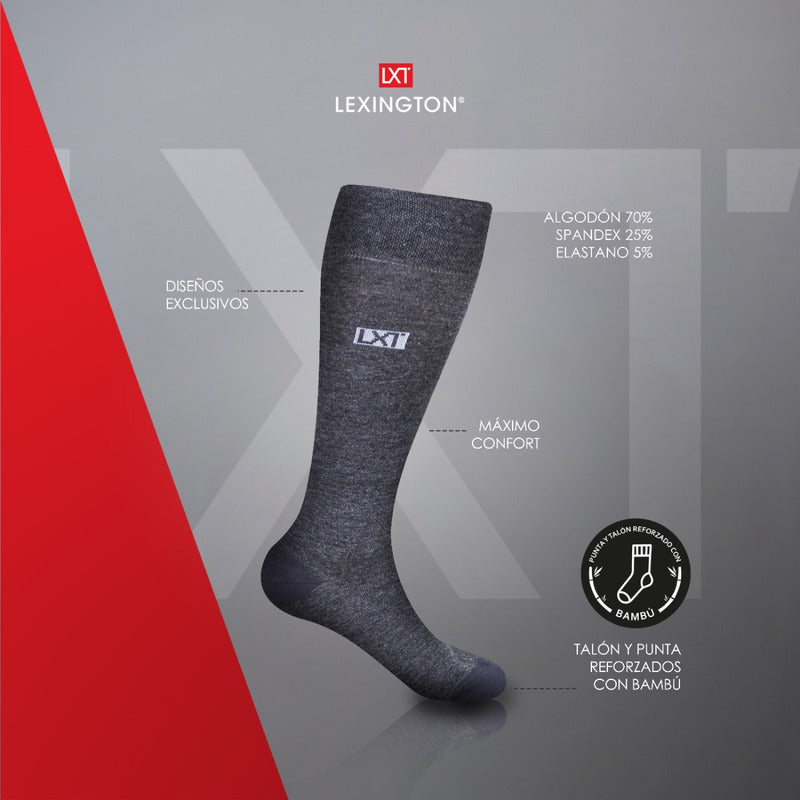 6 Pares Calcetín Hombre Vestir Diseño Algodón Licra Premium