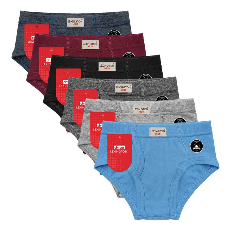6 Pack Trusa Calzón Lexington Niño Algodón Premium