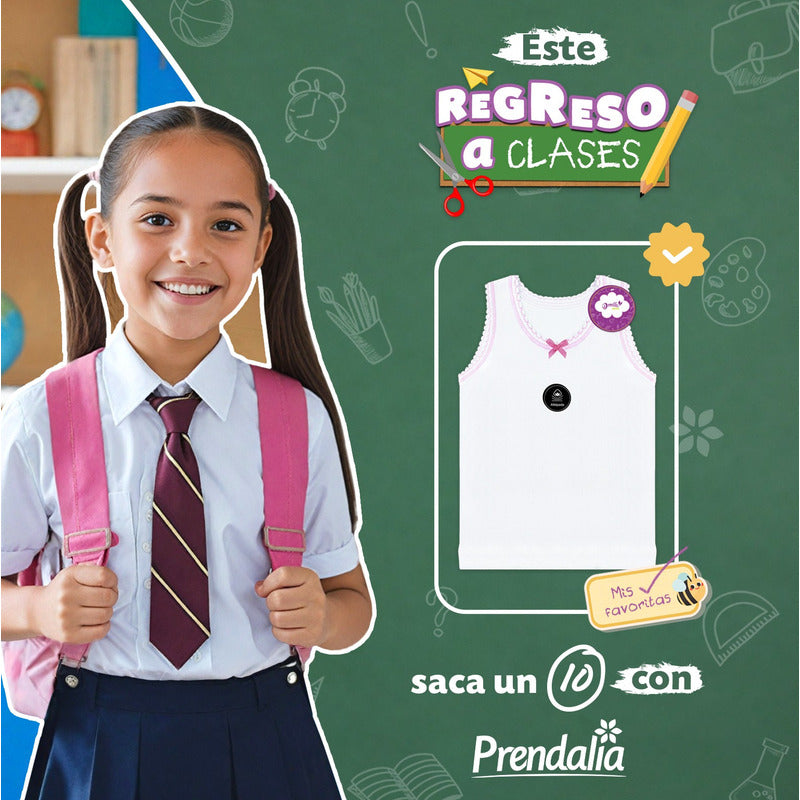 12 Pack Camiseta Niña Donella Algodón Afelpado Superdurables